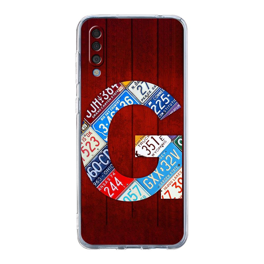 Phone Case For Samsung A14 A50 A70 A30 A40 A20E A10S A20S A02S A04S A12 A22 A32 A34 A42 A52 5G A54 wood License Letters Cover