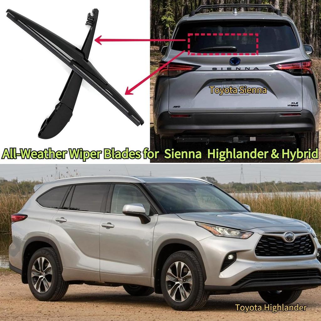Heckwischerarm für Toyota Sienna 2021-2025 für Toyota Highlander 2014-2019 Exakt für Hybrid LE Limited SE XLE XSE Ausstattungsvarianten Ersatz Heck