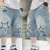 Boys Straight Denim Shorts Summer Children Casual Wide-leg Knee Length Pants Teenage Jean Short Trousers Kids Clothing 5-14 Year