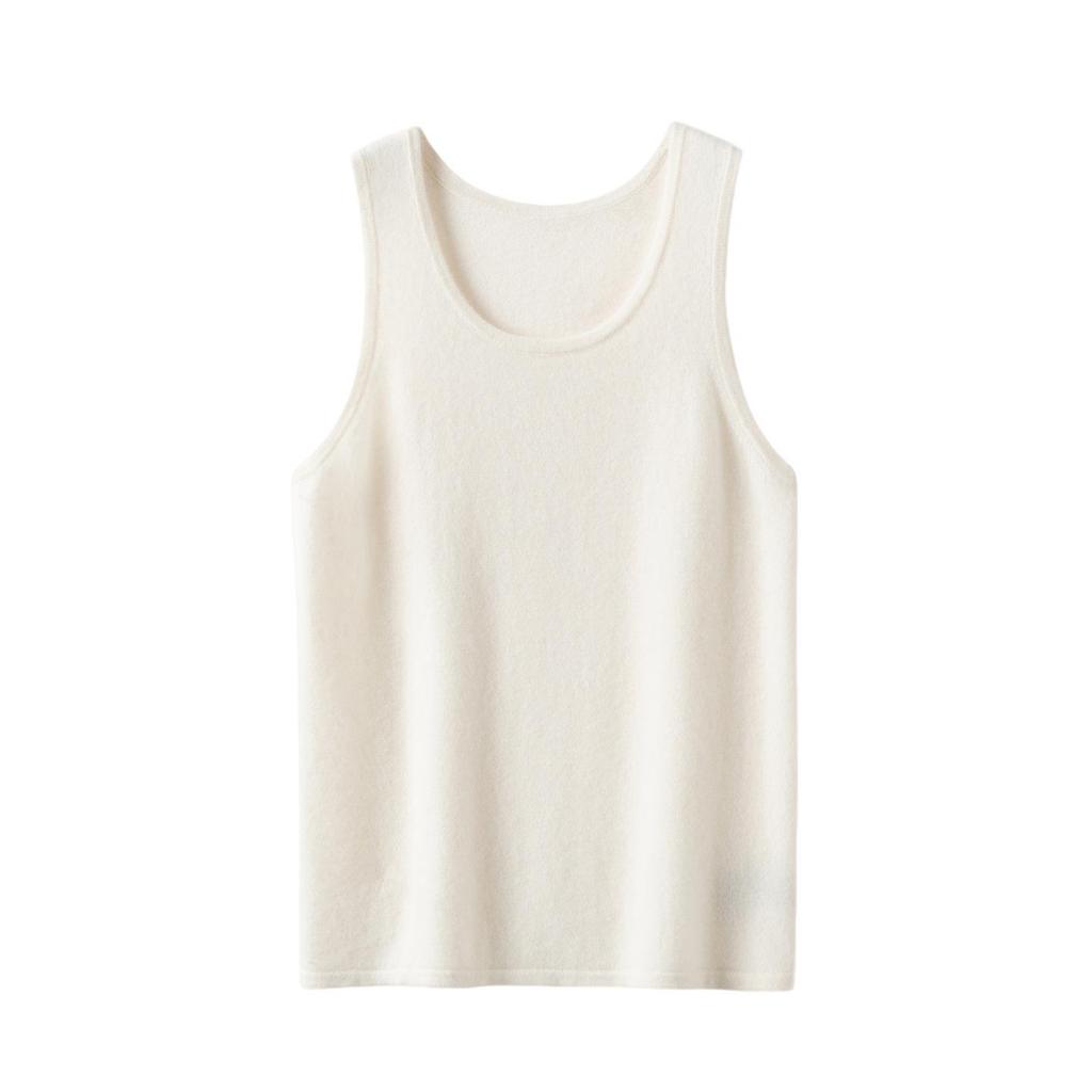 Kangsai Women's 100% Cashmere Sleeveless Knit Vest - Loose Fit, Round Neck, Ideal for Spring & Autumn 2026