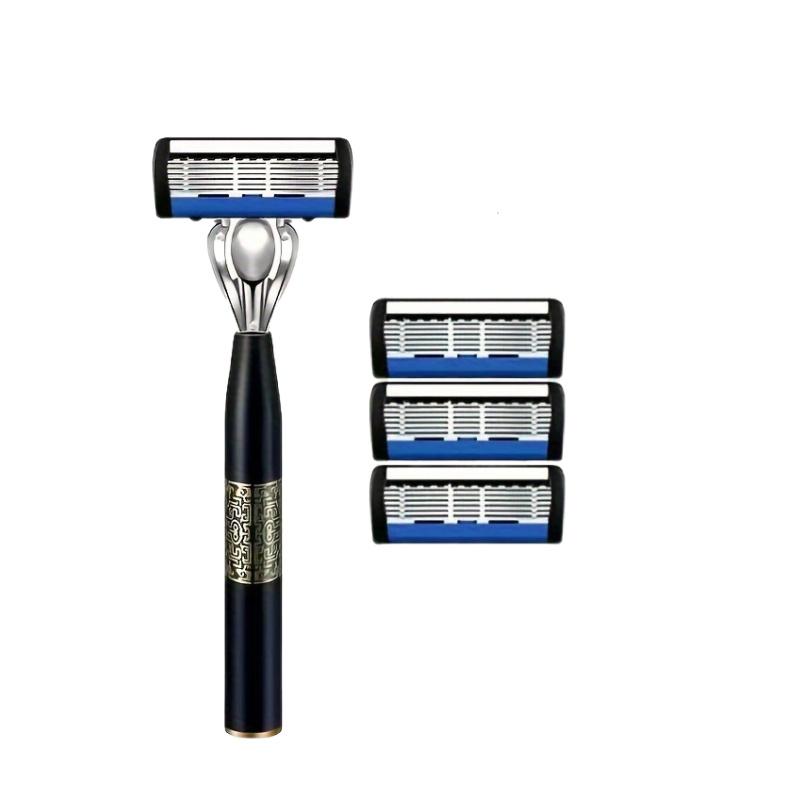6-Layer Shaver Blade Manual Razor with Replaceable Blades No Skin Damage Blades Shaver Resistant Water Wash Shaver