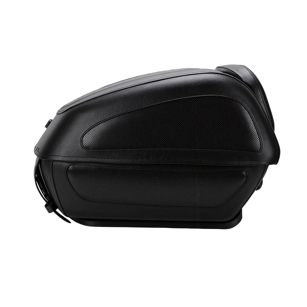 Motorcycle Trunk 32L Top Rear Case with Universal Bracket and Lock Water Proof Black Plastic for Travel Luggage Storage