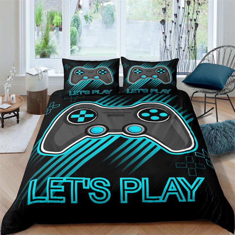 Boys Gamepad Duvet Cover Play Gamer Bedding Set Video Games Quilt Cover Twin King For Kids Teen Child Game Room Decor