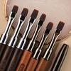 Nail Liner Brush Wooden Handle Reusable Anti-Slip French Lines Flower Painting Brush Diy Fine Details Manicure Tools