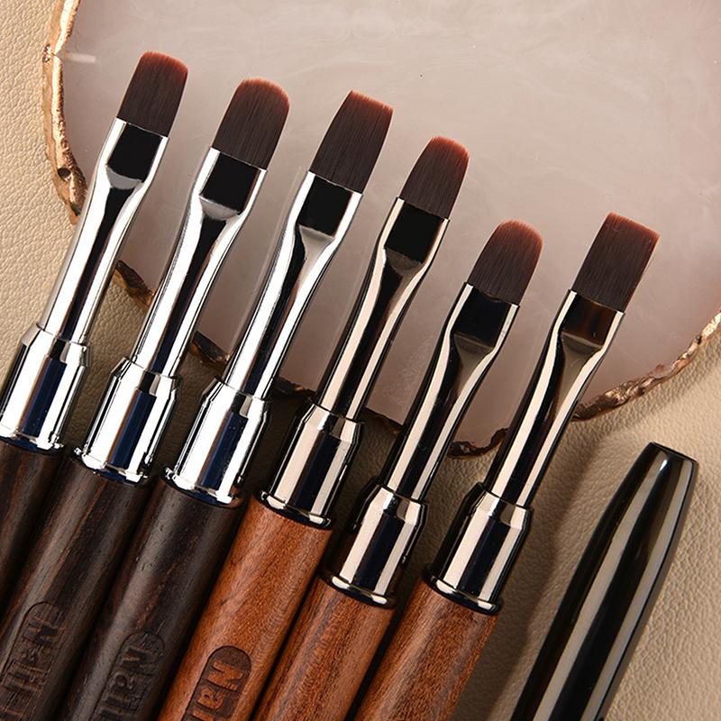 Nail Liner Brush Wooden Handle Reusable Anti-Slip French Lines Flower Painting Brush Diy Fine Details Manicure Tools