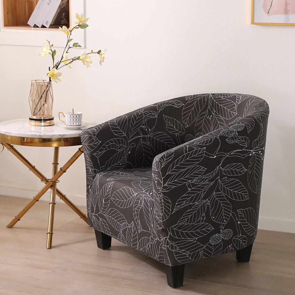 Stretch Printed Semi Circle Sofa Cover Full Wrap Cafe Chair Cover Internet Cafe Hotel Sofa Protector