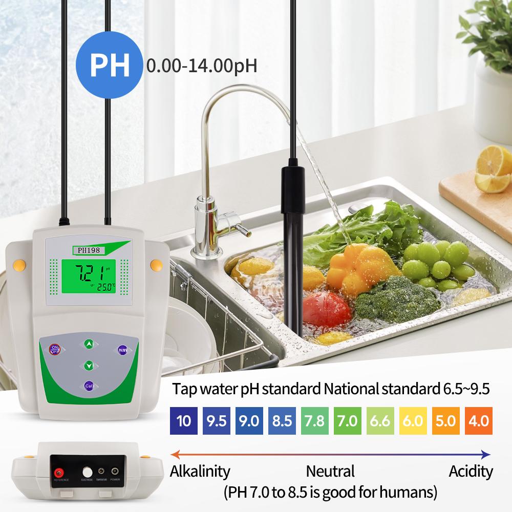 Benchtop PH Meter Digital Water Quality Tester Digital Lab PH Value Analyzer Accuracy 0.05pH Temperature Compensation