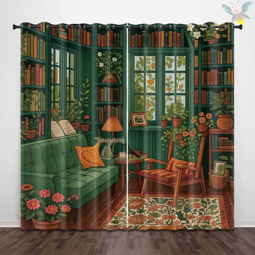 Customizable High Precision Blackout Curtains - Polyester, Digital Print, Sun Protection, Living Room.
