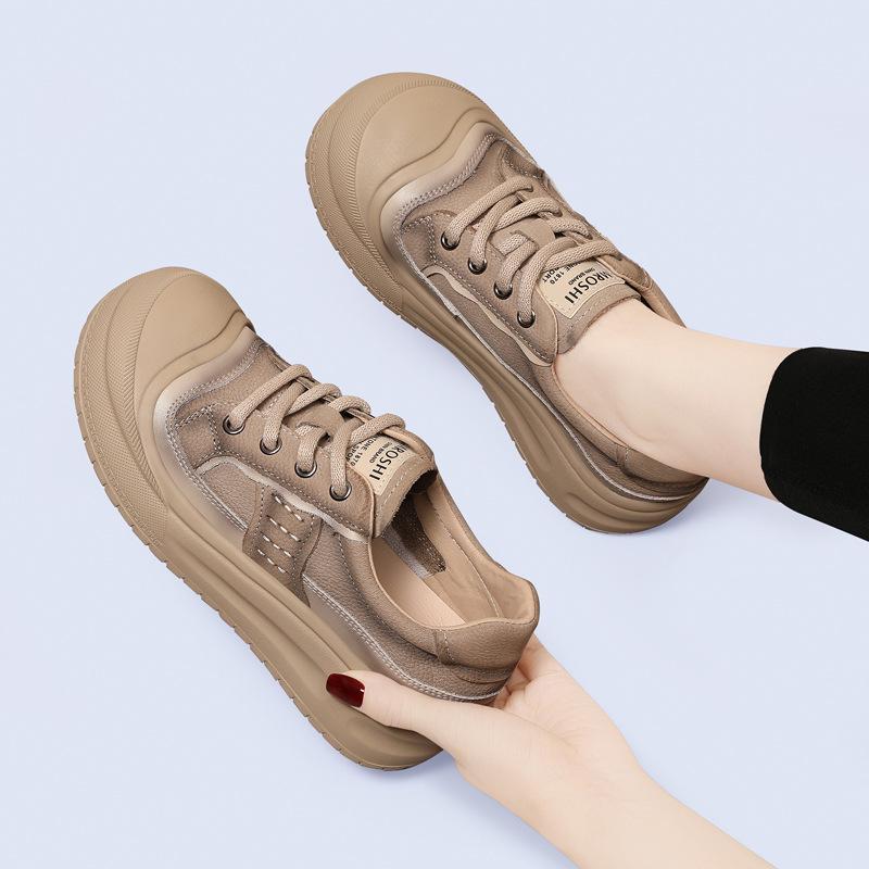 

Genuine leather retro women s shoes new autumn big toe casual versatile soft-soled platform shoes running shoes 34