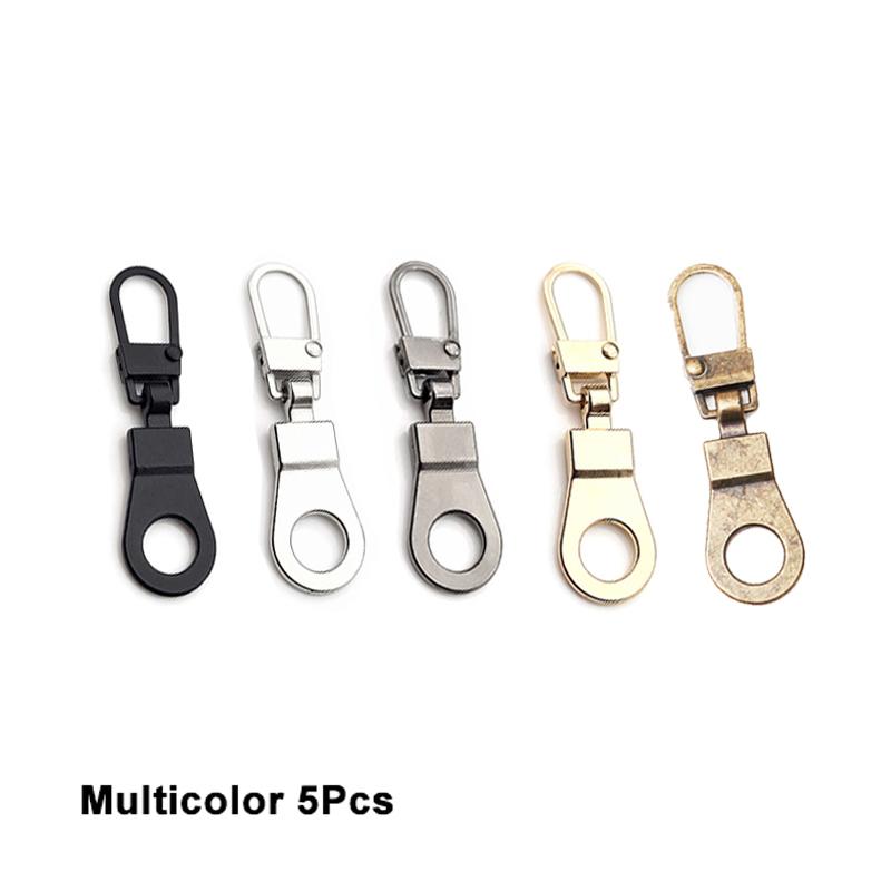 Detachable Metal Zipper Puller Head 5-12Pcs Replacement Zipper Head Repair Kits For Luggage Purse Clothes DIY Sewing Accessories