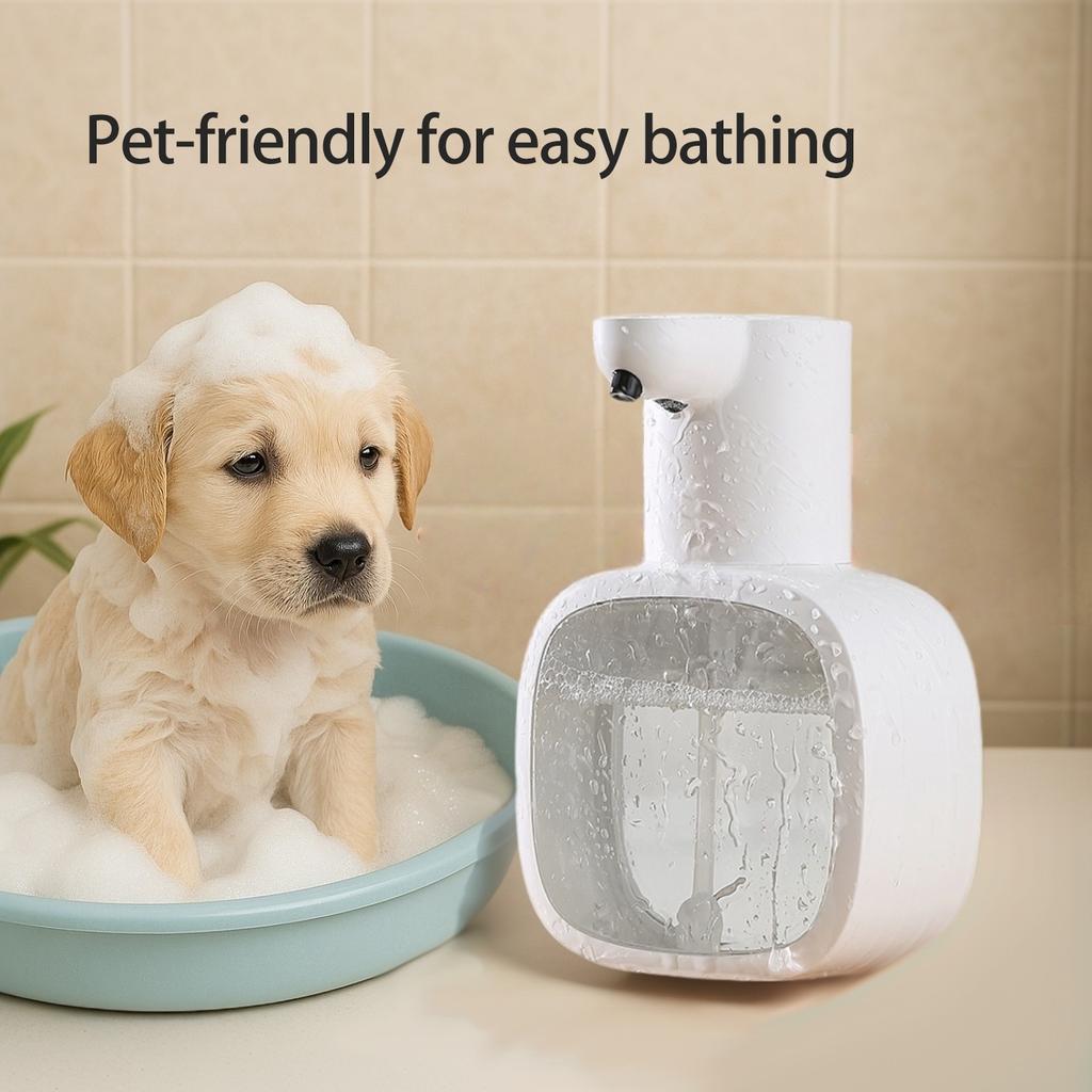 Distributeur de Savon Mousse Automatique - Capteur Sans Contact, Alimenté par USB/Batterie, Organisateur Mains Libres pour Salle de Bain & Cuisine avec Débit de Mousse Réglable