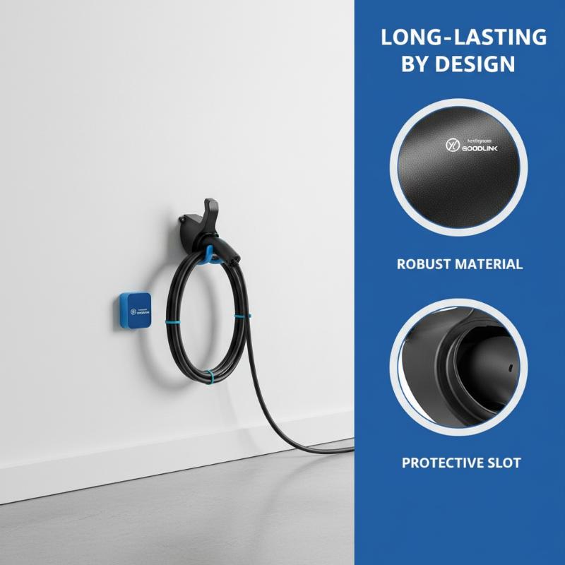 Versatile EV Charger Holder Wall Mount Bracket Sturdy Stand for Electric Car Charging Cables In Home Garage Setting