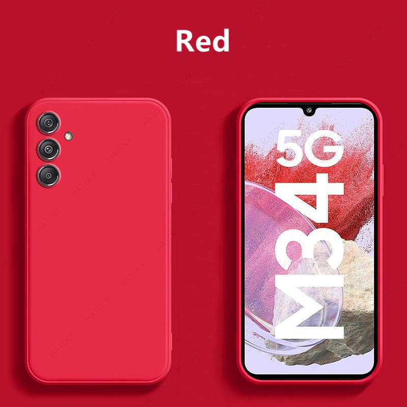 

Для Samsung Galaxy M34 5G Чехол Samsung M34 Чехол Жидкий Мягкий Силиконовый Чехол Для Samsung M34 A15 M54 M14 M04 A14 A24 A34 A54 For Samsung M34 5G красный
