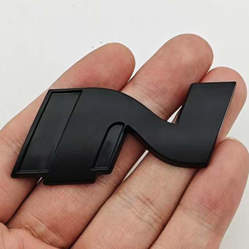 HWCB2 3D Metall Auto Styling N Logo Plakette Heckklappe Kofferraum Emblem Aufkleber Decal Für Hyundai i20 i30 Sonata Kona Elantra Tuson Zubehör
