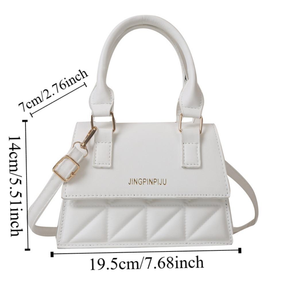 Korean Style Plaid Leather Square Bags Solid Color Crossbody Bag Simple Single Shoulder Bag  Girls