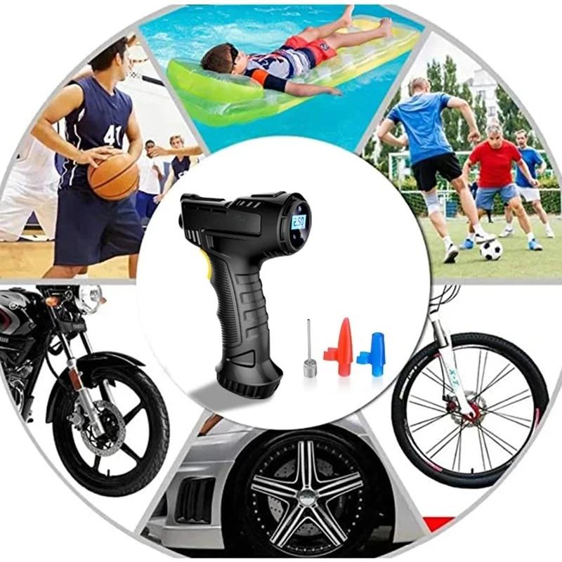 75PSI 120W Car Air Compressor Inflatable Pump Car Tire Inflator Motorcycle Bicycle Automatic Stop With LED Light Digital Display
