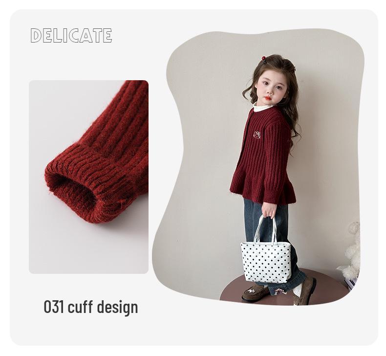 2025 New Korean Style Cartoon Knit Cardigan for Girls - Fashionable Spring & Autumn Outerwear