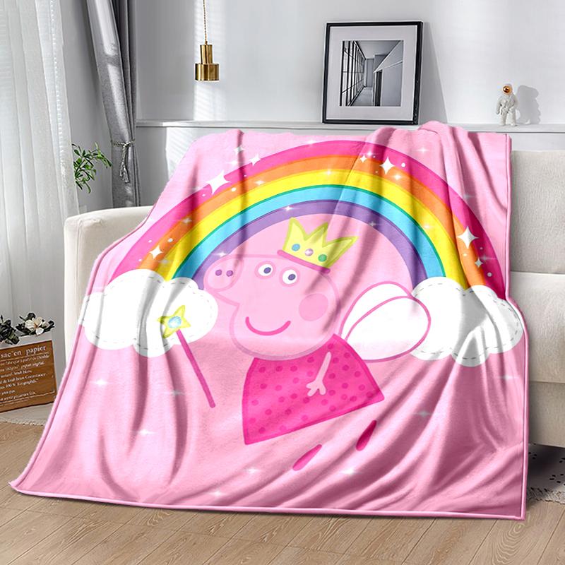 1pc Blanket Peppa Pig2 Print Design, Lightweight Blanket for Sofa, Bed- Soft &Warm, Gift for All Seasons like Christmas, Halloween
