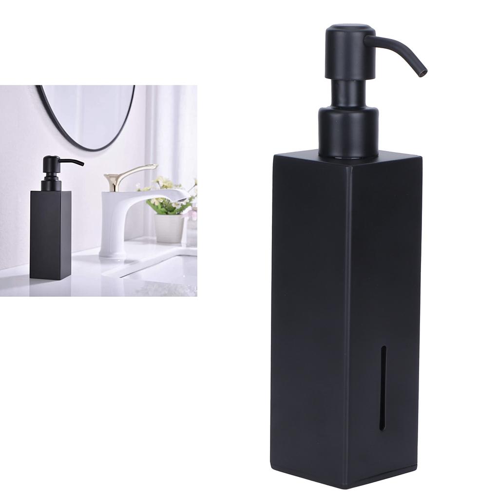 200ml Quadratische Duschflasche 304 Edelstahl Shampoo Handseife Spender Schwarz
