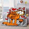 Garfi cat Valentine Heart Blanket Flannel Blanket for bed, sofa, Camping, Hiking, Picnic Essentials, gift for family Fan gifts
