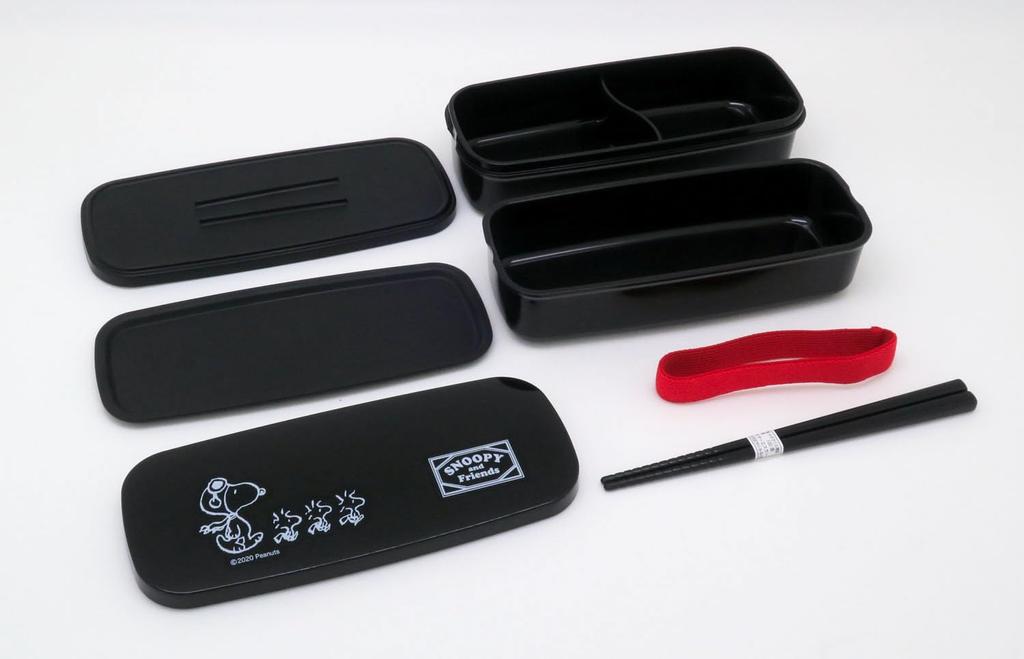 OSK Two-Tier Snoopy Lunch Box (Black) PW-28K