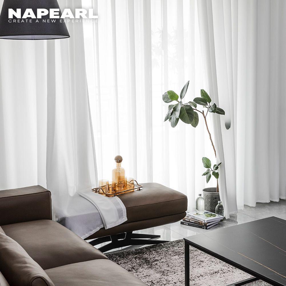 1PC Napearl Tulle Sheer Jednolity Kolor Zasłony Miękka Nowoczesna Zasłona Tiulowa Do Salonu Wystrój Domu