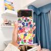 For Samsung Galaxy Z Flip 4 3 Case Rainbow Egg Pattern Painted Transparent Folding Shockproof Clear Hard Back Cover Accessories