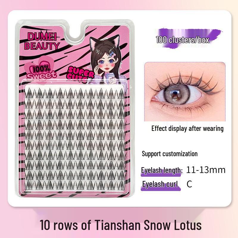 10-Row Autumn Leaf & Sunflower Faux Eyelashes - Flat, Glue-Free