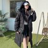 New European Down Cotton-padded Coat Women's Medium and Long Slim Fit Large Size Long Knee Bread Cotton Coat