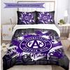 Austria Wien FC Printed 3PCS Bedding Set Breathable Duvet Cover with Pillowcases Decorative Bed Linen for Bedroom Home
