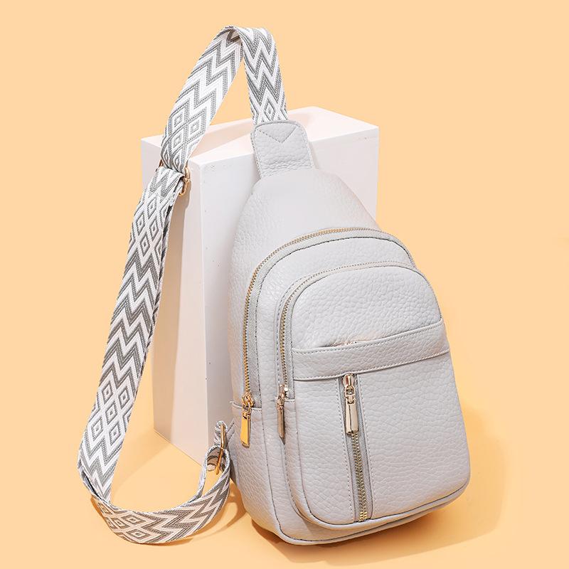 Women's Chest Bag Wide Shoulder Bag Vintage Crossbody Bag