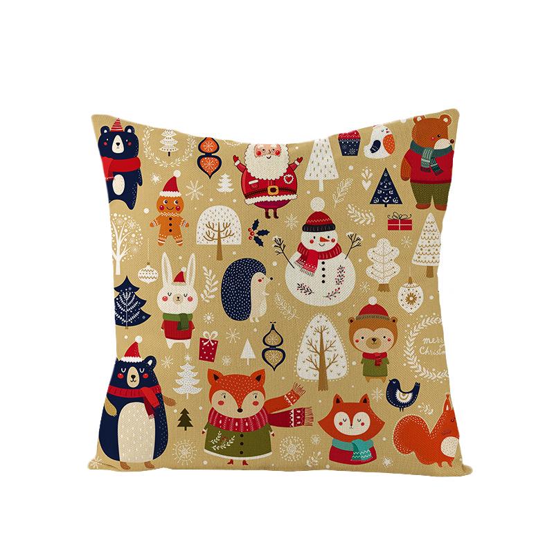 Cartoon Digital Printing Christmas Pillow Cover New Style Square Polyester Pillow Cover Cushion Cover