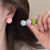 Silver Needle Color Steamed Bread Doudou Earrings Dopamine Unique Beautiful Sweet Earrings Spring Earrings Premium Sense Wholesale