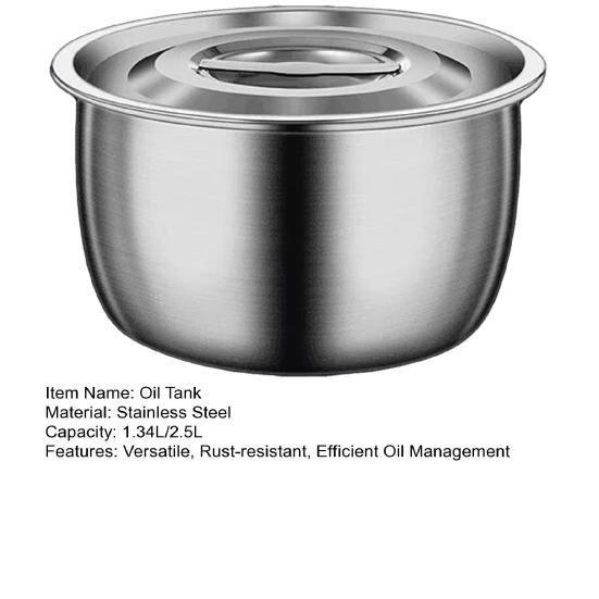 Bacon Grease Container with Strainer 1.34/2.5L Stainless Steel Oil Container Heavy-Duty Butter Melting Pot for Frying Grease Storage Essential Kitchen