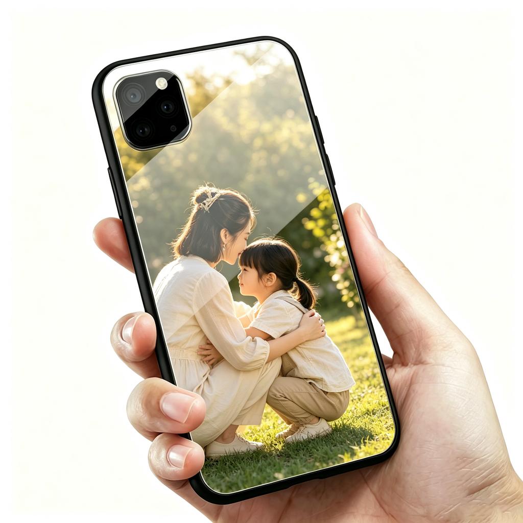 DIY Customize Your Phone Case Phone Case Glass Phone Case in Black for IPhone 17/17Air/17Pro/17ProMax/16/15/14/13/12 Plus Custom