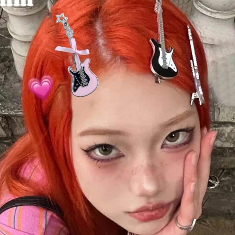 Sweet Bowknot Hair Clip Stylish Guitar Hairpin Fashionable Hair Barrette Delicate Hair Jewelry Hair Adornments for Women