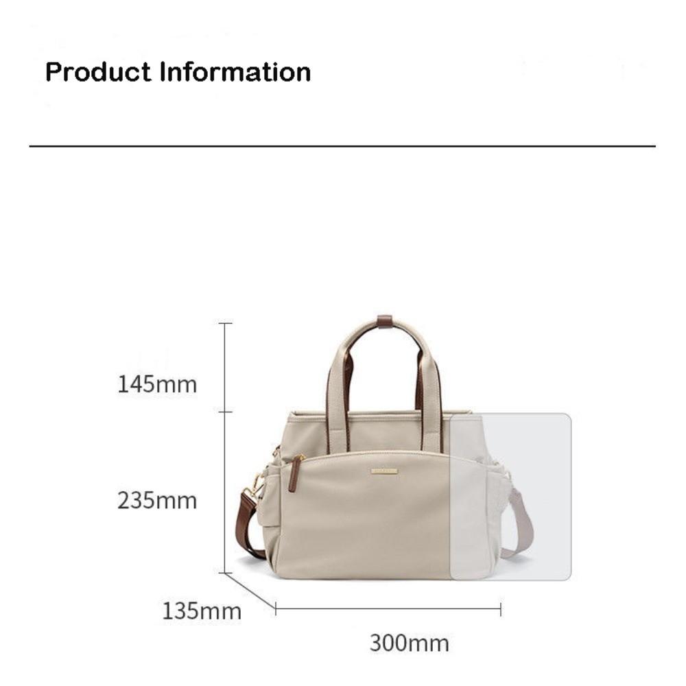 Versatile Solid Color Women's Handbag Waterproof Large Capacity Top Handle Bags Multi-Layer Canvas Bag for Women
