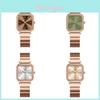 Elegant Womens Square Alloy Wristwatch With Waterresistant Quartz Movement For Daily Wear