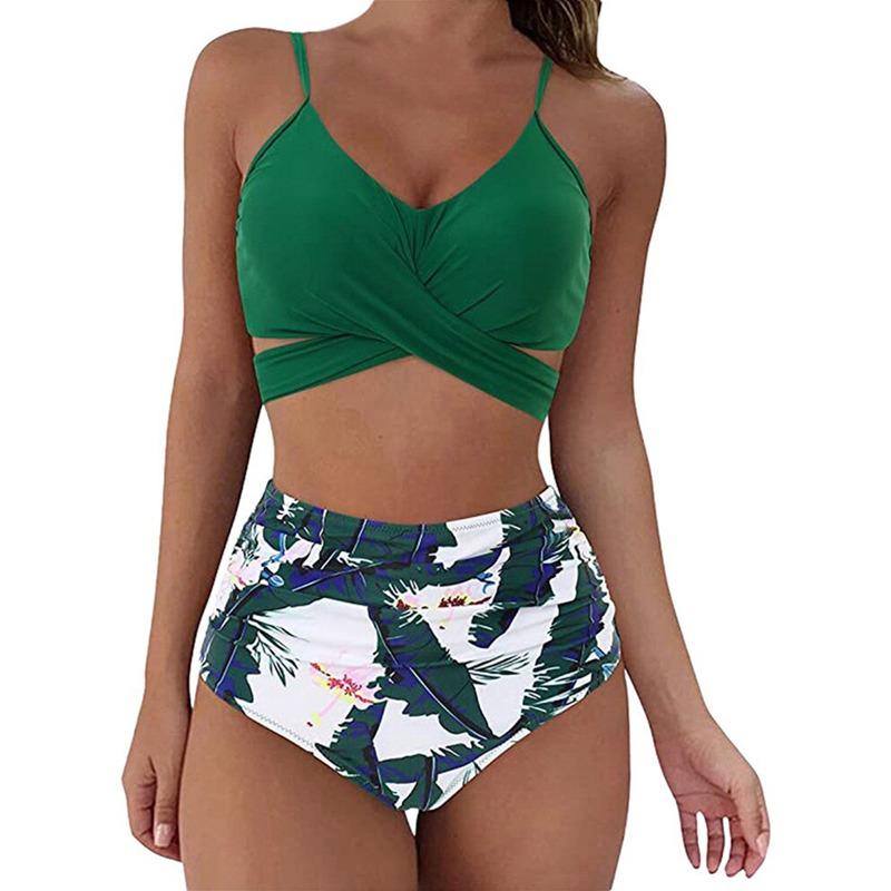 Summer Sexy Sleeveless Halter Split Swimsuit Bikini