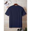 European Size Men's White Crew Neck Printed T-Shirt, Breathable Quick-Dry Short Sleeve, Classic Casual Daily Wear