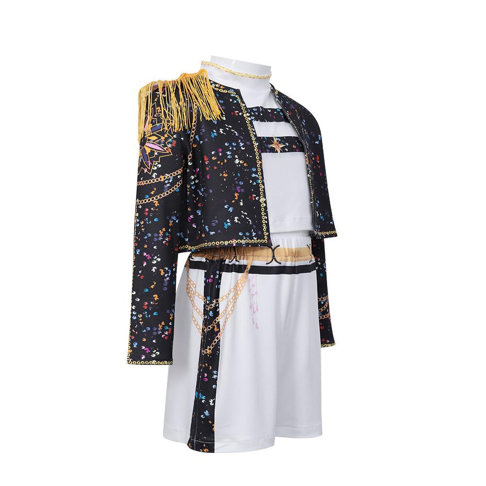 Copii Fete Demon Cântăreți Vedetă POP Rumi Imprimeu Ciucure Halloween Cosplay Costum Copii Carnaval Petrecere Joc de Rol Costum