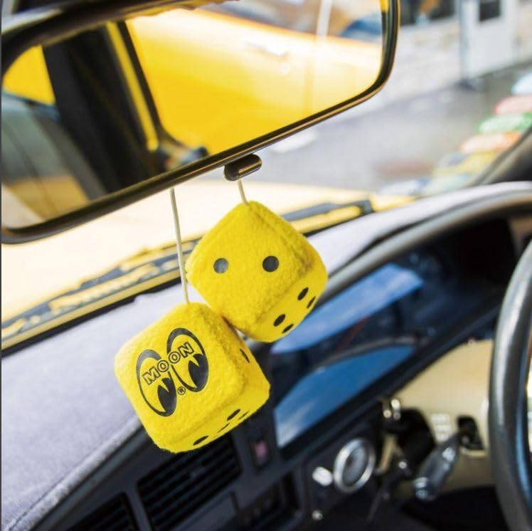MOONEYES MOON Fuzzy Dice (MG878:YE) Car Motorcycle American Goods