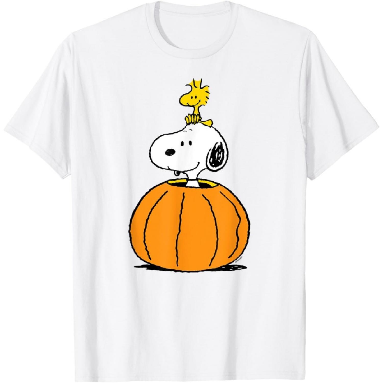 Peanuts - Snoopy Woodstock Pumpkin T-Shirt S