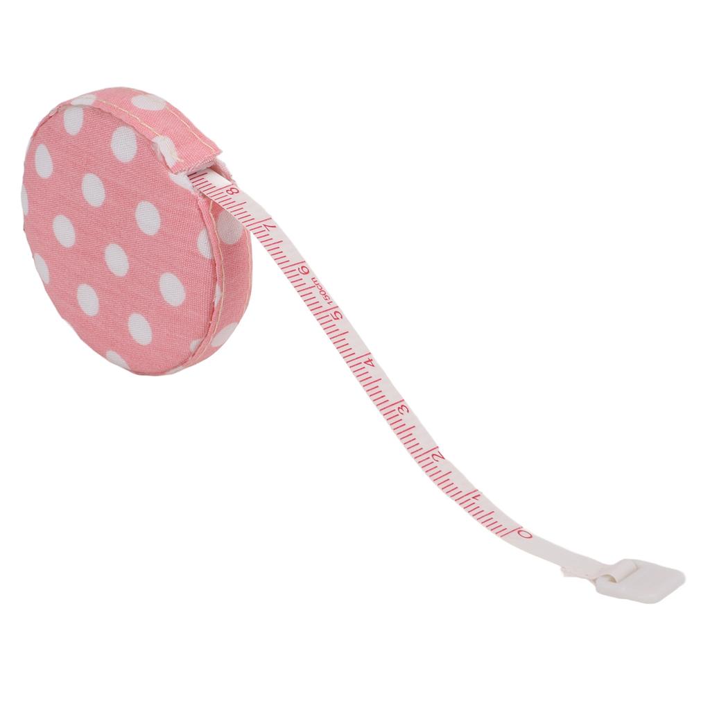 Body Measuring Tape Portable Durable Easy Reading High Accuracy Wide Application Measuring TapePink with White Dot