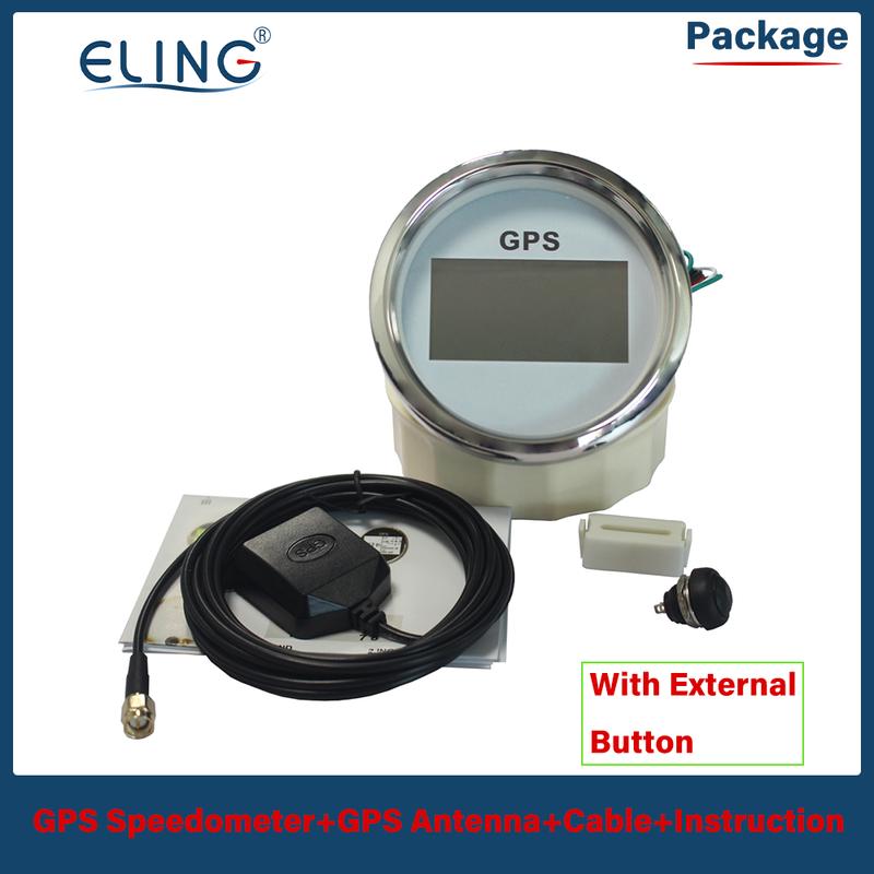 ELING 85mm GPS Speedometer Digital LCD Display Odometer Course 8 Colors Backlight for Auto Marine Boat with Antenna 12V 24V