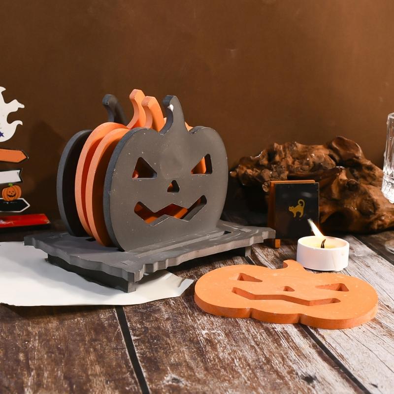 Pumpkin Coaster Silicone Mold For Baking Crafting Art Halloween Home Decoration With Easy Releases Designs