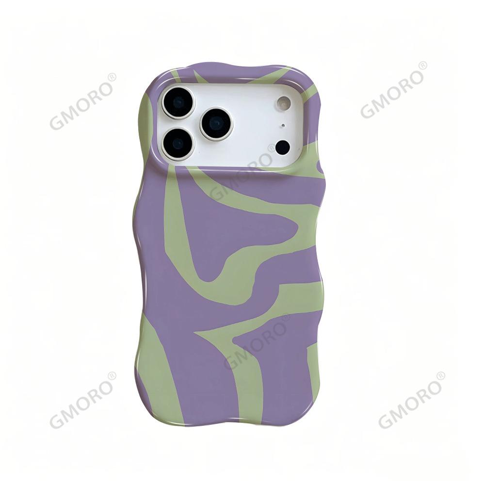 TK Station Hot-selling Creative Contrasting Color Wavy Pattern Apple 17Pro 2-in-1 Film iPhone16 Anti-drop Mobile Phone Case