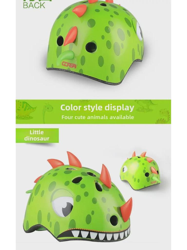 CORSA Coolsa Çocuk Dinozor Bisiklet, Paten ve Kaykay Kaskı.
