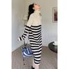 Premium Temperament Celebrity Fashion Knitted Long-sleeved Sweater Sweater Medium and Long Dress