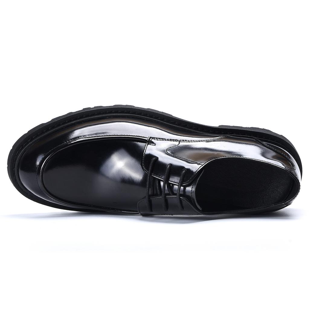 Men'S Shoes Genuine Leather Shoes Men'S Formal British Derby Shoes Patent Leather Glossy Business Shoes